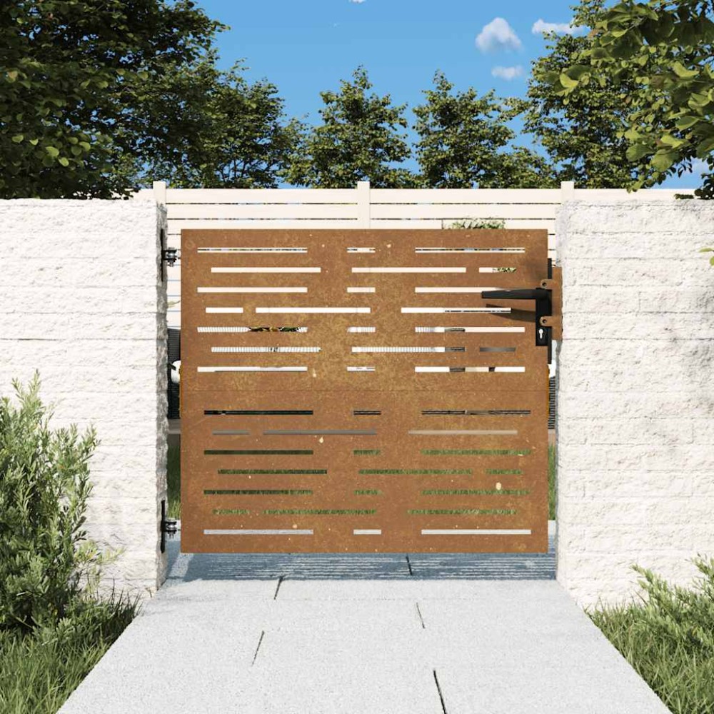 vidaXL Πόρτα Κήπου Τετράγωνη 85x100 εκ. από Ατσάλι Corten