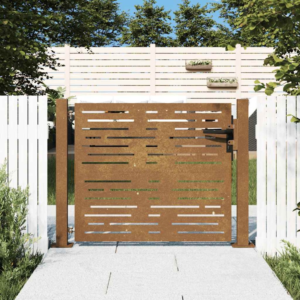 vidaXL Πόρτα Κήπου Τετράγωνη 100x75 εκ. από Ατσάλι Corten
