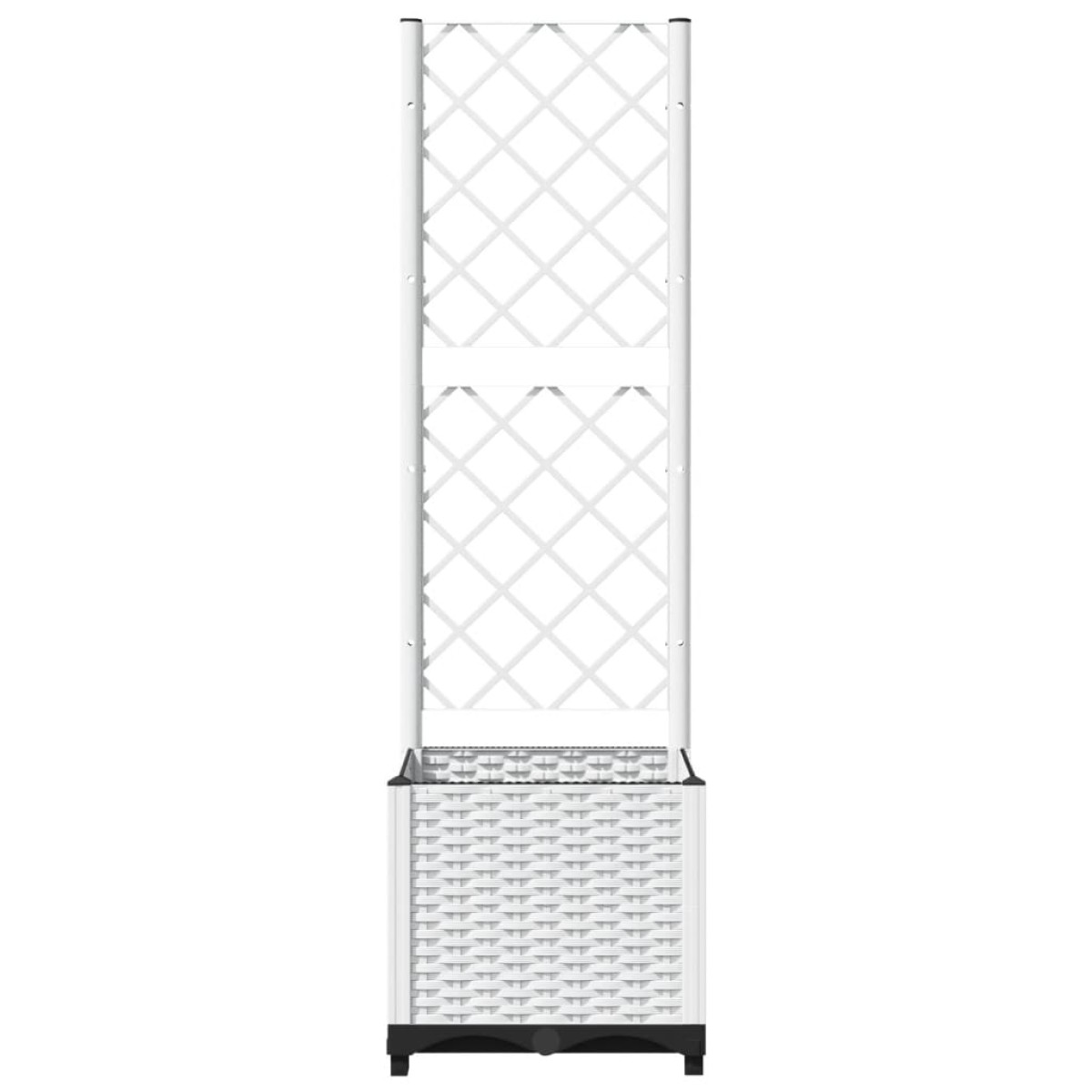 vidaXL Ζαρντινιέρα Κήπου με Καφασωτό Λευκή 40x40x136εκ. Πολυπροπυλένιο