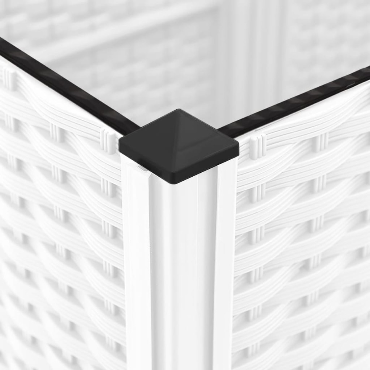 vidaXL Ζαρντινιέρα Κήπου με Καφασωτό Λευκή 40x40x136εκ. Πολυπροπυλένιο