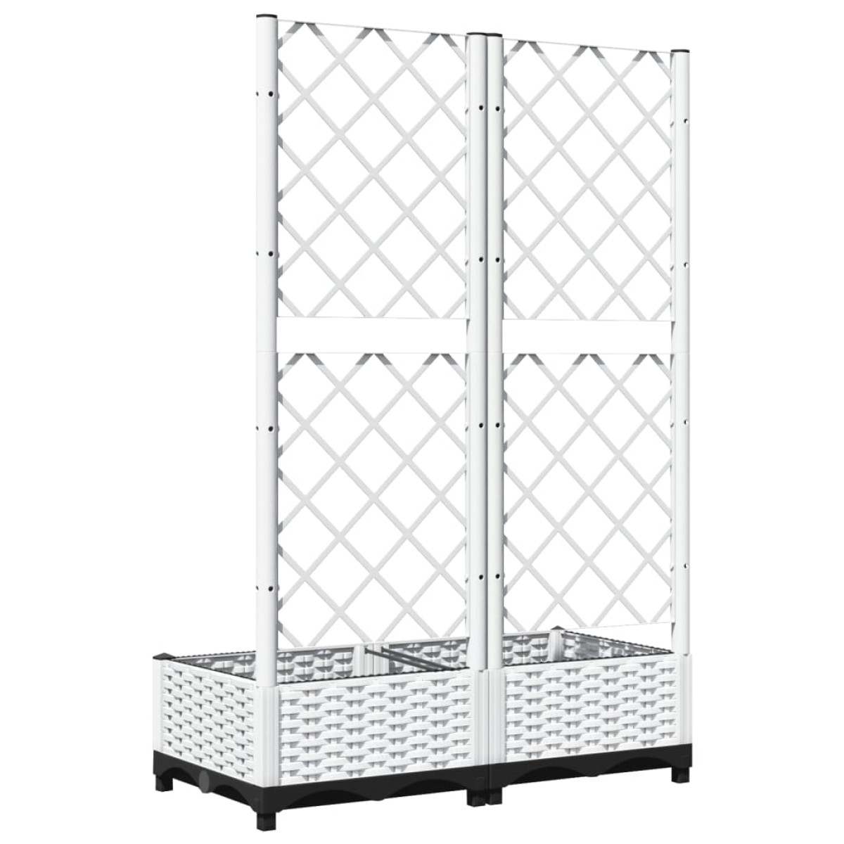 vidaXL Ζαρντινιέρα Κήπου με Καφασωτό Λευκή 80x40x121,5 εκ. Πολυπροπ.