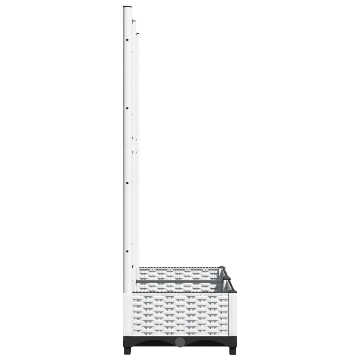 vidaXL Ζαρντινιέρα Κήπου με Καφασωτό Λευκή 80x40x121,5 εκ. Πολυπροπ.