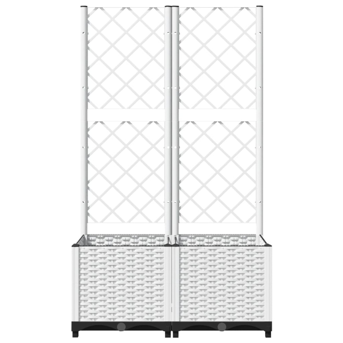 vidaXL Ζαρντινιέρα Κήπου με Καφασωτό Λευκή 80x40x136εκ. Πολυπροπυλένιο