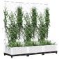 vidaXL Ζαρντινιέρα Κήπου με Καφασωτό Λευκή 120x40x121,5 εκ. Πολυπροπ.