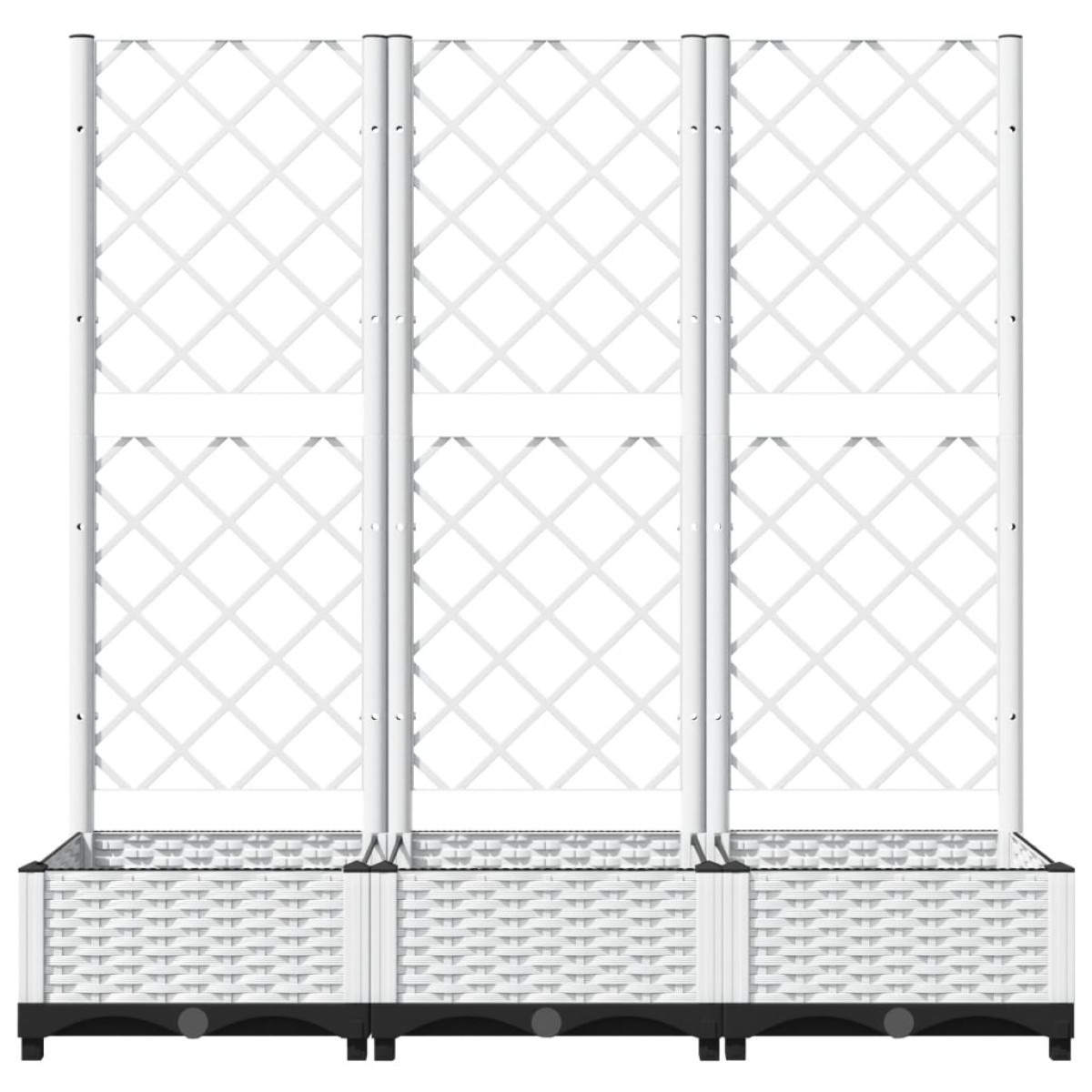 vidaXL Ζαρντινιέρα Κήπου με Καφασωτό Λευκή 120x40x121,5 εκ. Πολυπροπ.