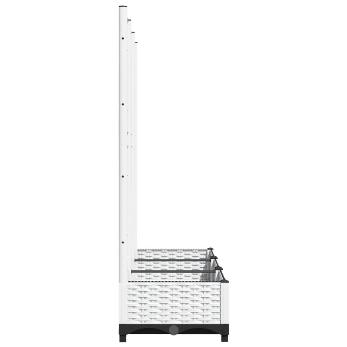 vidaXL Ζαρντινιέρα Κήπου με Καφασωτό Λευκή 120x40x121,5 εκ. Πολυπροπ.