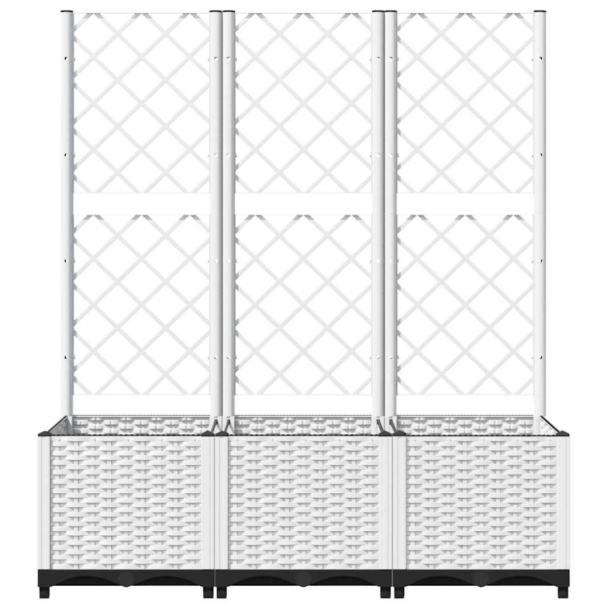 vidaXL Ζαρντινιέρα Κήπου με Καφασωτό Λευκή 120x40x136 εκ. Πολυπροπ.
