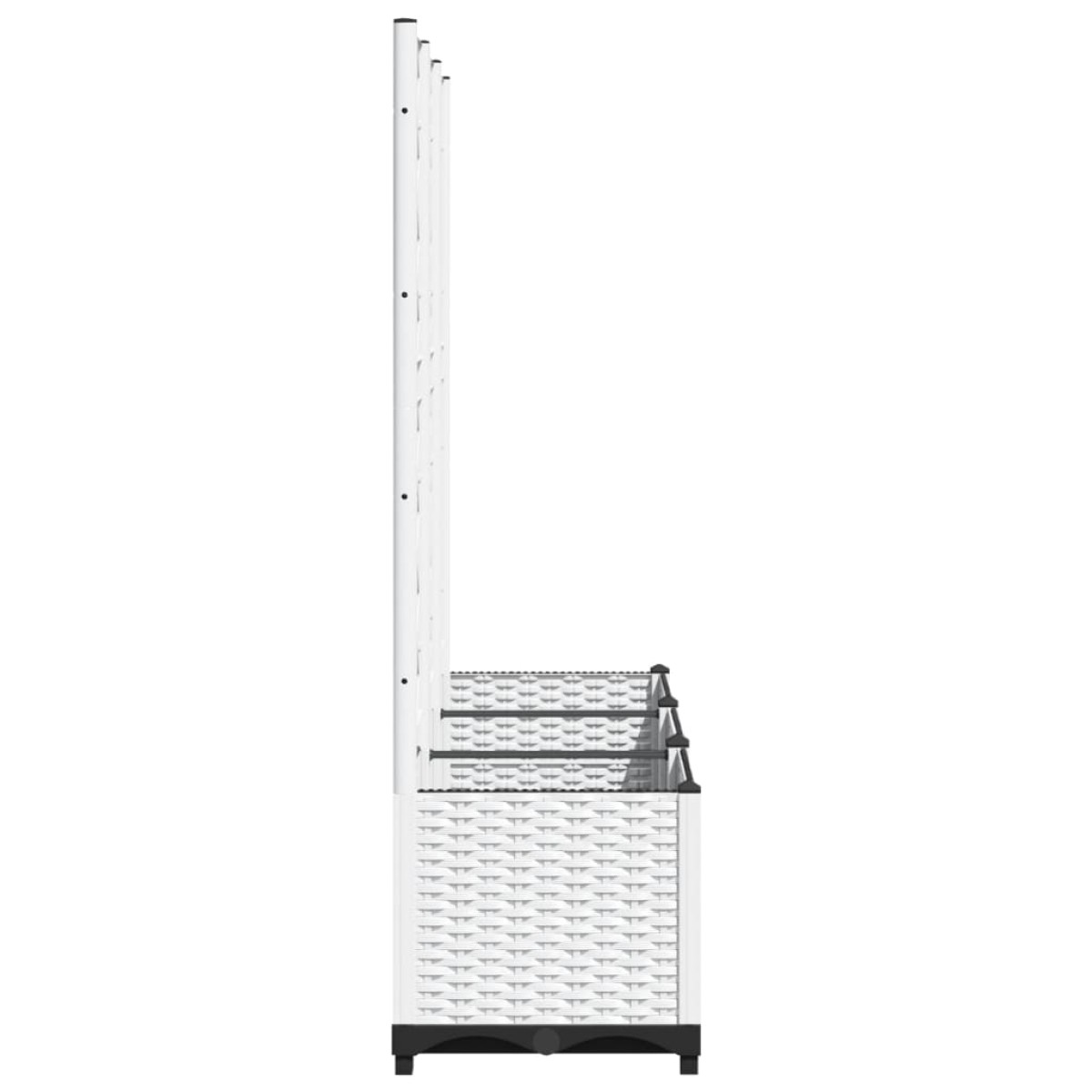 vidaXL Ζαρντινιέρα Κήπου με Καφασωτό Λευκή 120x40x136 εκ. Πολυπροπ.