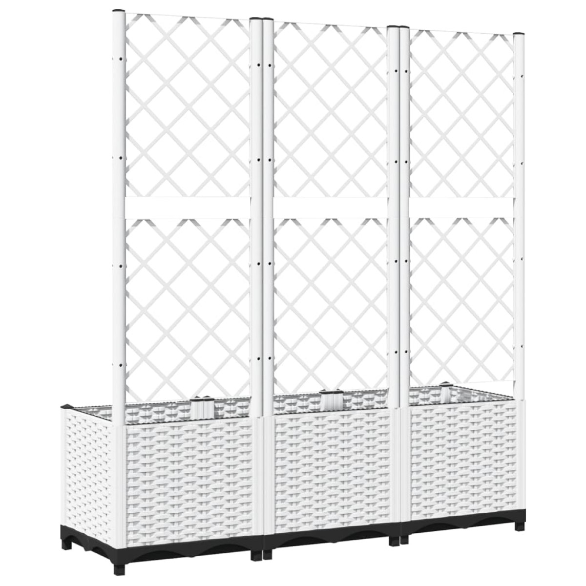 vidaXL Ζαρντινιέρα Κήπου με Καφασωτό Λευκή 120x40x136 εκ. Πολυπροπ.