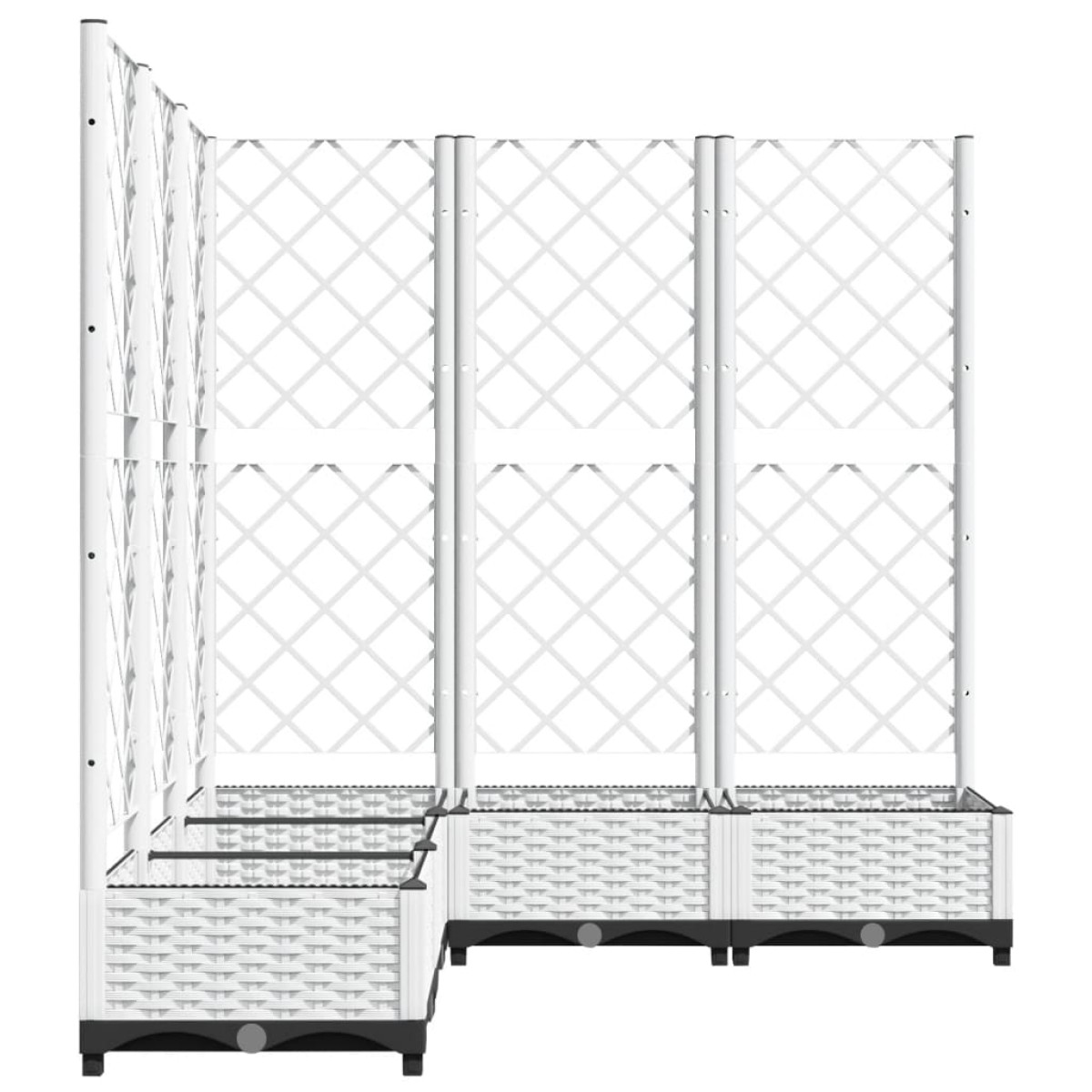 vidaXL Ζαρντινιέρα Κήπου με Καφασωτό Λευκή 120x120x121,5 εκ. Πολυπροπ.