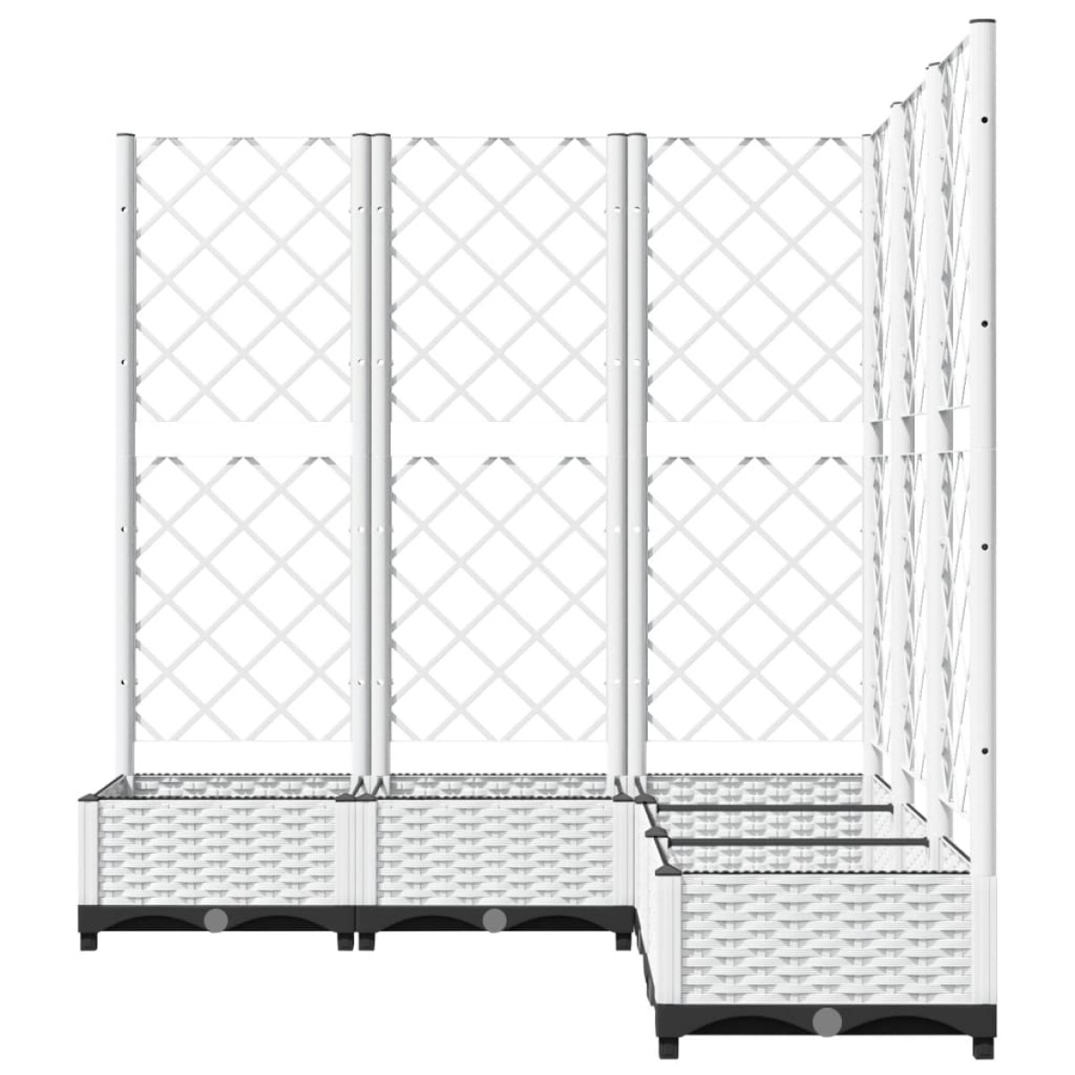 vidaXL Ζαρντινιέρα Κήπου με Καφασωτό Λευκή 120x120x121,5 εκ. Πολυπροπ.