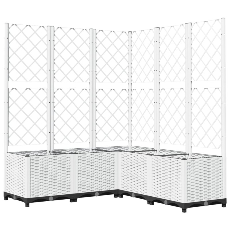 vidaXL Ζαρντινιέρα Κήπου με Καφασωτό Λευκή 120x120x136 εκ. Πολυπροπ.