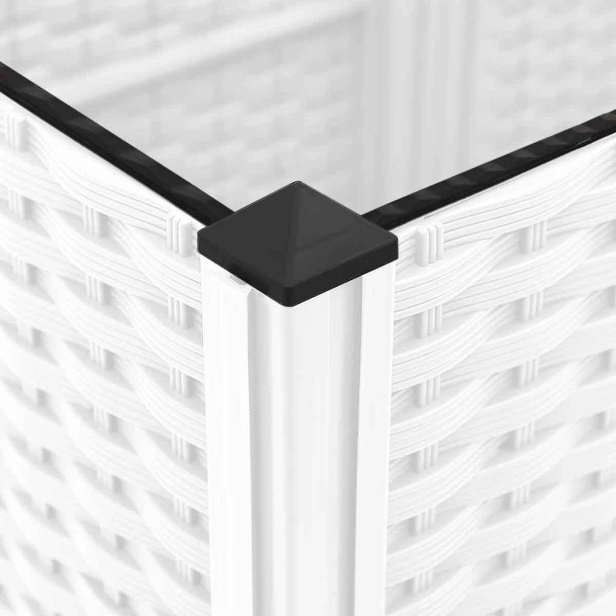 vidaXL Ζαρντινιέρα Κήπου με Καφασωτό Λευκή 120x120x136 εκ. Πολυπροπ.