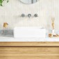 vidaXL Νιπτήρας Ορθογώνιος Λευκός 48 x 37 x 13 εκ. Κεραμικός