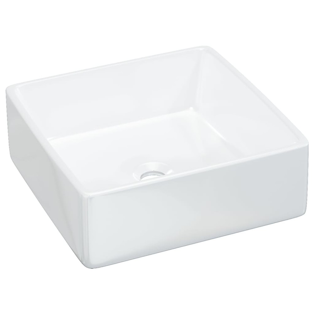 vidaXL Νιπτήρας Τετράγωνος Λευκός 37x37x13 εκ. Κεραμικός