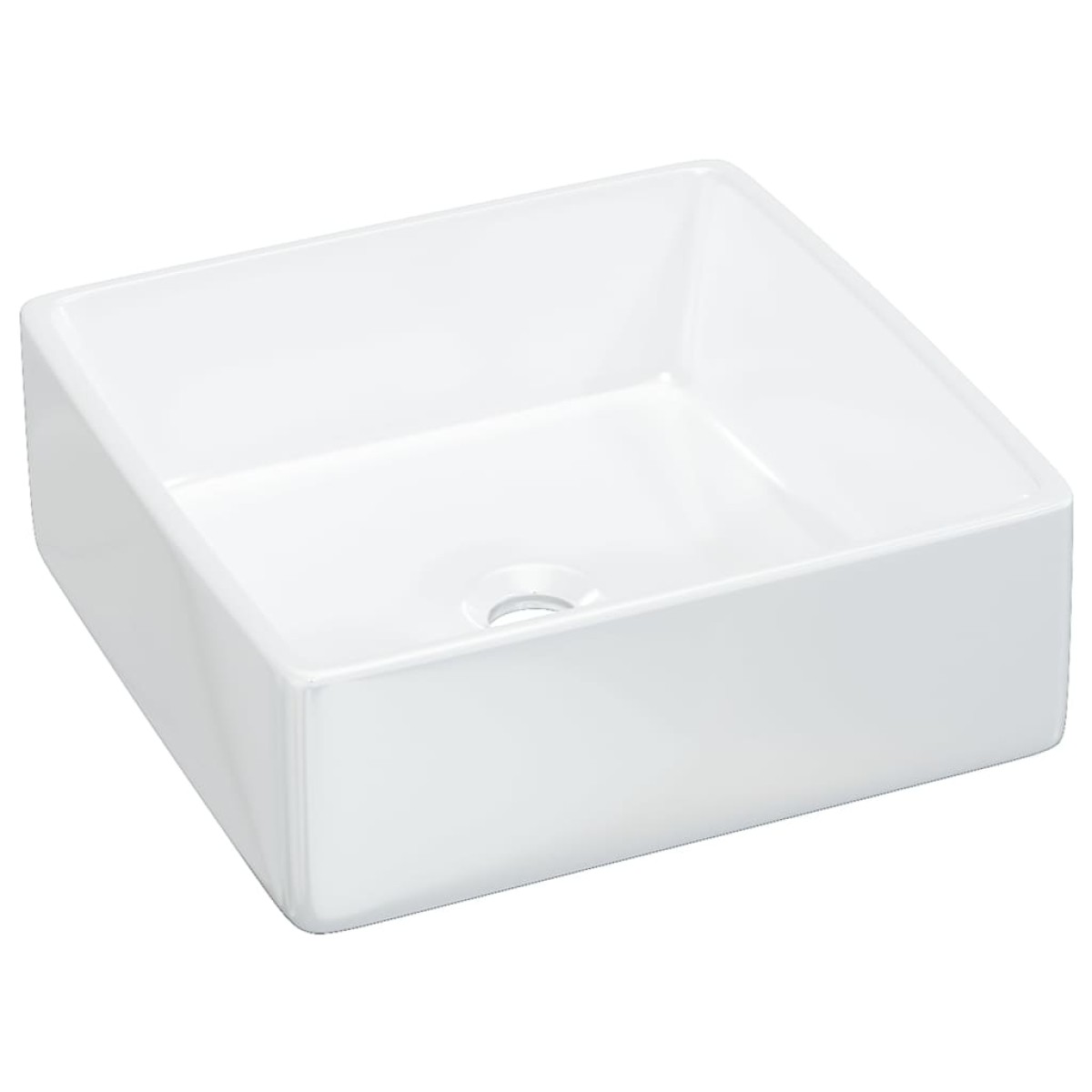 vidaXL Νιπτήρας Τετράγωνος Λευκός 37x37x13 εκ. Κεραμικός