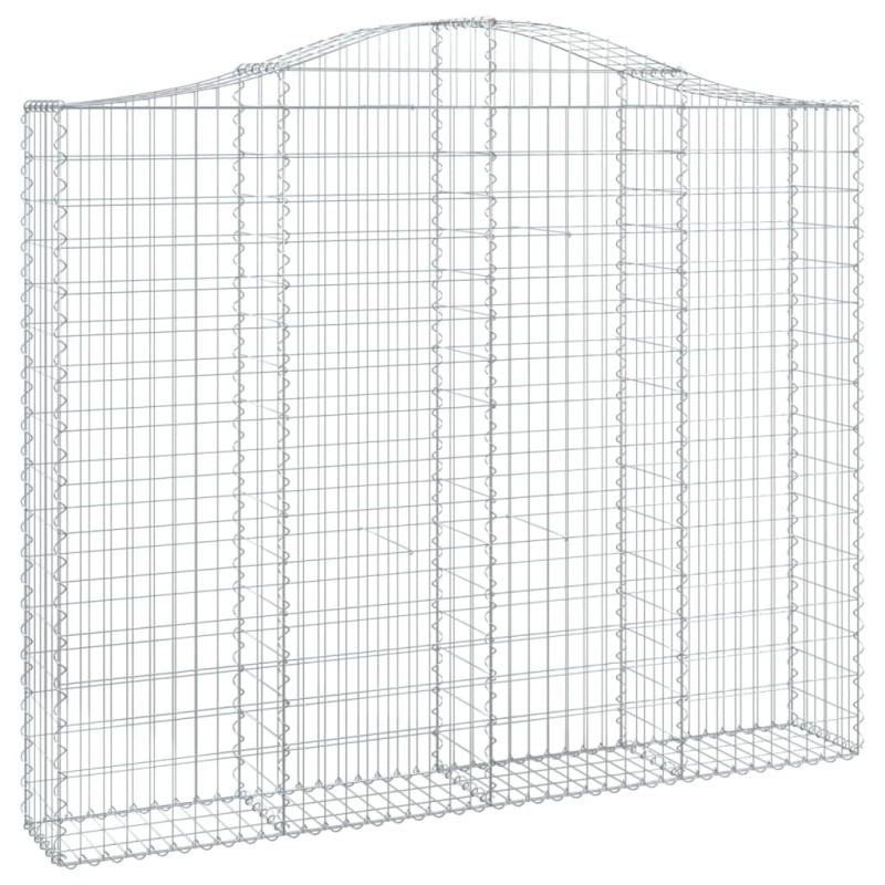 vidaXL Συρματοκιβώτιο Τοξωτό 200x30x160/180εκ. από Γαλβανισμένο Χάλυβα