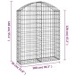 vidaXL Συρματοκιβώτιο Τοξωτό 100x30x120/140εκ. από Γαλβανισμένο Χάλυβα