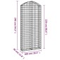 vidaXL Συρματοκιβώτιο Τοξωτό 100x30x220/240εκ. από Γαλβανισμένο Χάλυβα