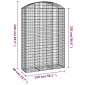 vidaXL Συρματοκιβώτιο Τοξωτό 150x50x220/240εκ. από Γαλβανισμένο Χάλυβα