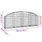 vidaXL Συρματοκιβώτιο Τοξωτό 200x30x60/80εκ. από Γαλβανισμένο Χάλυβα
