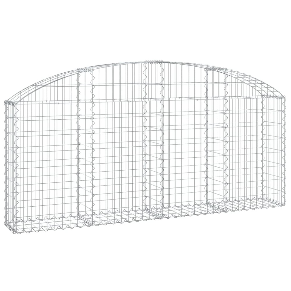 vidaXL Συρματοκιβώτιο Τοξωτό 200x30x80/100εκ. από Γαλβανισμένο Χάλυβα