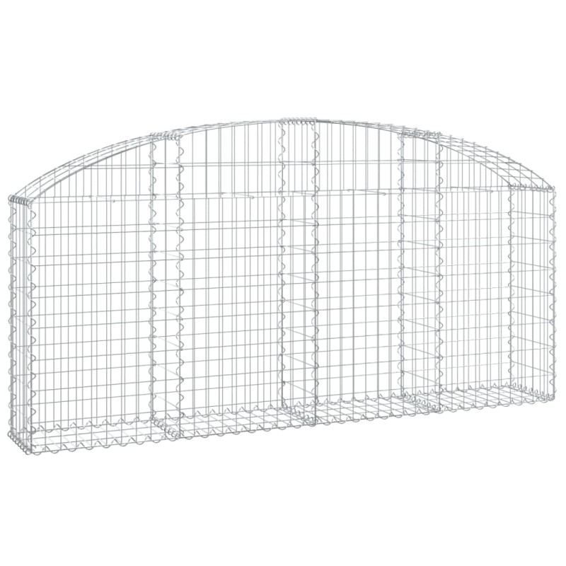 vidaXL Συρματοκιβώτιο Τοξωτό 200x30x80/100εκ. από Γαλβανισμένο Χάλυβα