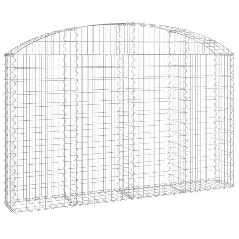 vidaXL Συρματοκιβώτιο Τοξωτό 200x30x120/140εκ. από Γαλβανισμένο Χάλυβα