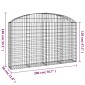 vidaXL Συρματοκιβώτιο Τοξωτό 200x30x120/140εκ. από Γαλβανισμένο Χάλυβα