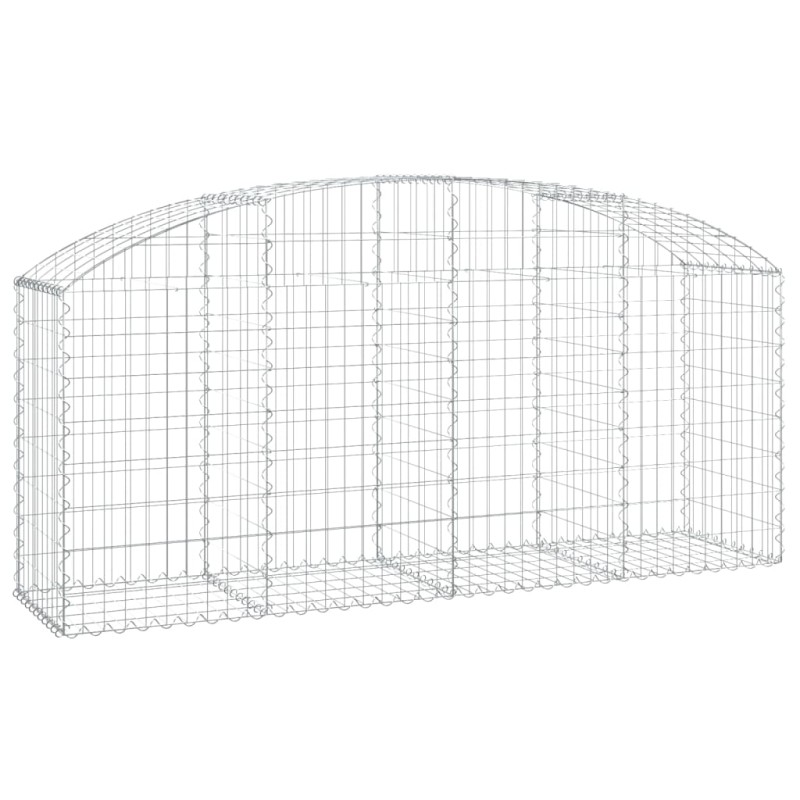 vidaXL Συρματοκιβώτιο Τοξωτό 200x50x80/100εκ. από Γαλβανισμένο Χάλυβα