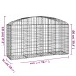vidaXL Συρματοκιβώτιο Τοξωτό 200x50x100/120εκ. από Γαλβανισμένο Χάλυβα