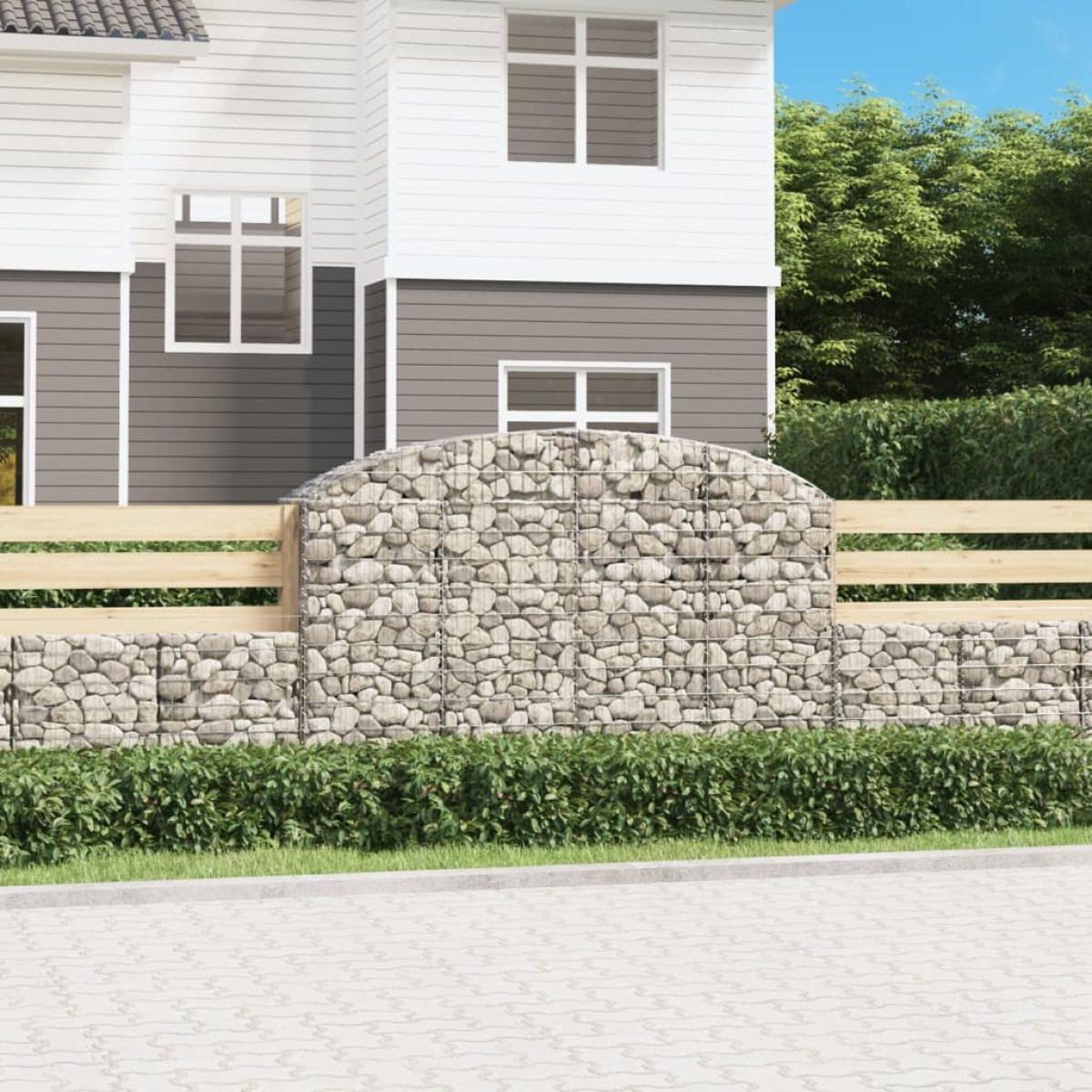 vidaXL Συρματοκιβώτιο Τοξωτό 200x50x120/140εκ. από Γαλβανισμένο Χάλυβα