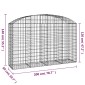 vidaXL Συρματοκιβώτιο Τοξωτό 200x50x120/140εκ. από Γαλβανισμένο Χάλυβα