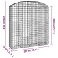 vidaXL Συρματοκιβώτιο Τοξωτό 200x50x200/220εκ. από Γαλβανισμένο Χάλυβα