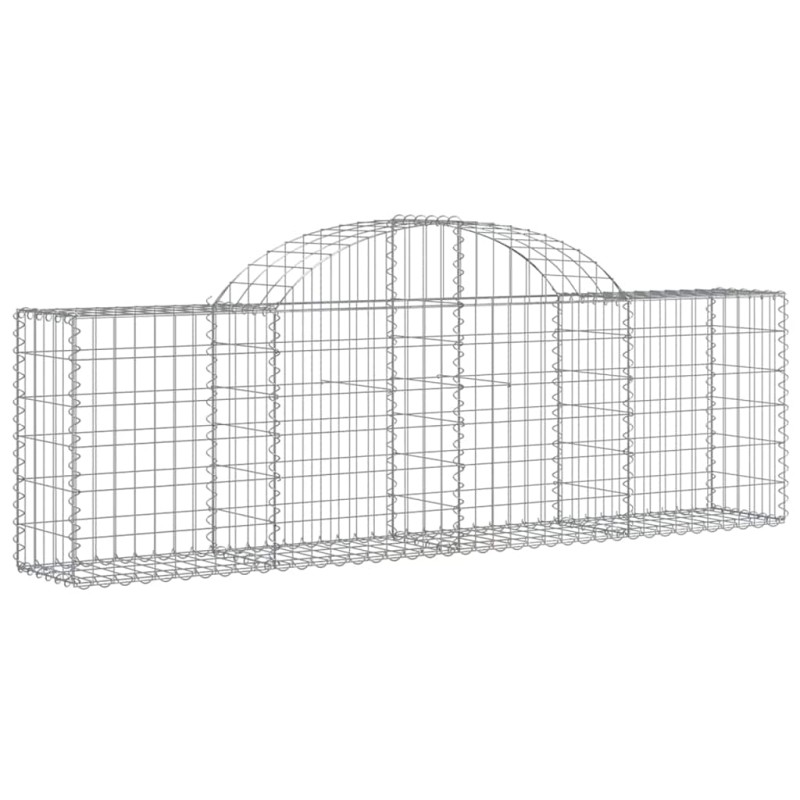 vidaXL Συρματοκιβώτιο Τοξωτό 200x30x60/80εκ. από Γαλβανισμένο Χάλυβα
