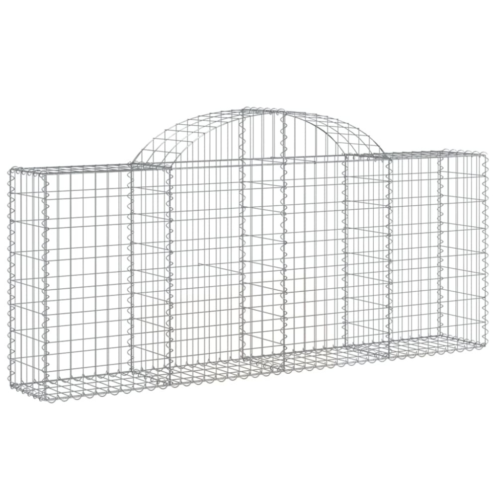 vidaXL Συρματοκιβώτιο Τοξωτό 200x30x80/100εκ. από Γαλβανισμένο Χάλυβα
