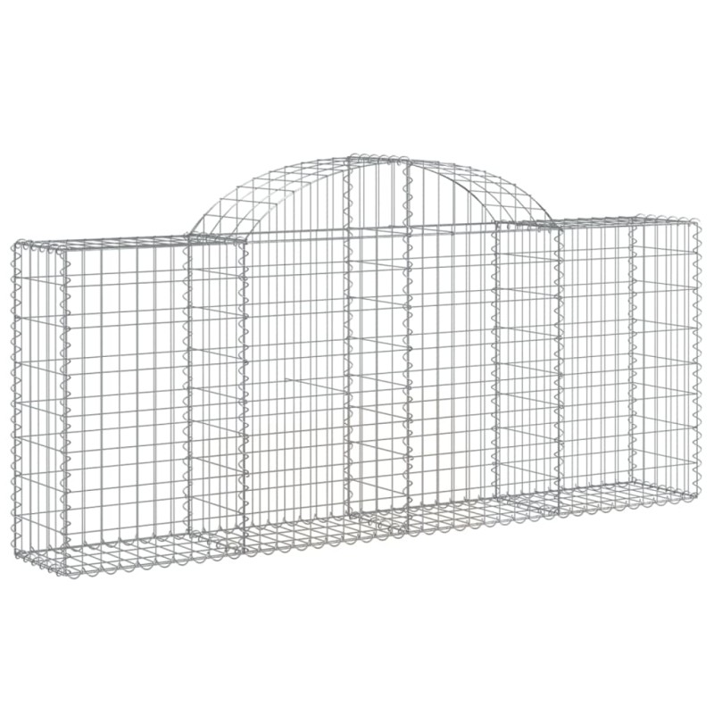 vidaXL Συρματοκιβώτιο Τοξωτό 200x30x80/100εκ. από Γαλβανισμένο Χάλυβα