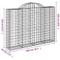 vidaXL Συρματοκιβώτιο Τοξωτό 200x30x140/160εκ. από Γαλβανισμένο Χάλυβα