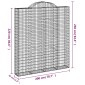 vidaXL Συρματοκιβώτιο Τοξωτό 200x30x220/240εκ. από Γαλβανισμένο Χάλυβα
