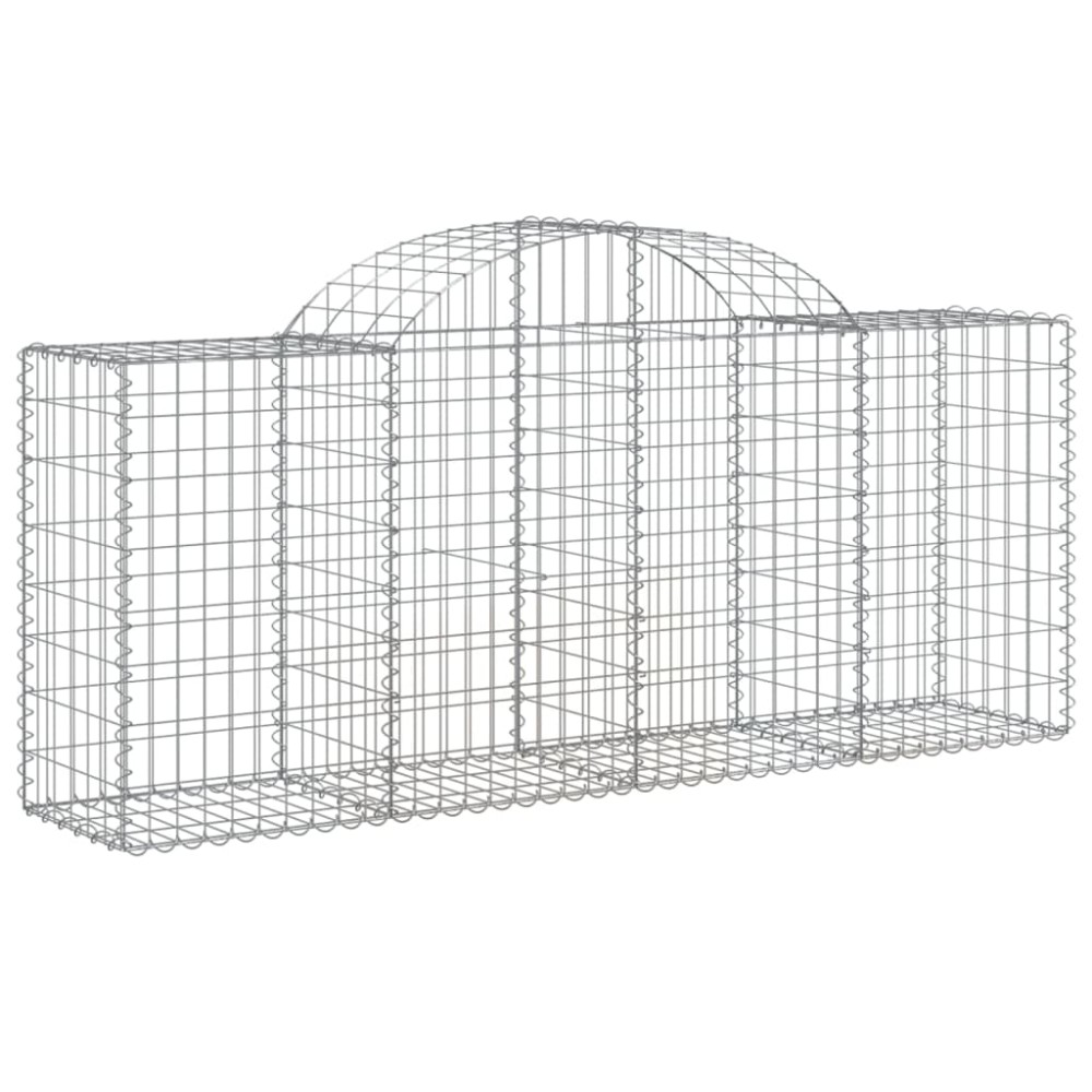 vidaXL Συρματοκιβώτιο Τοξωτό 200x50x80/100εκ. από Γαλβανισμένο Χάλυβα