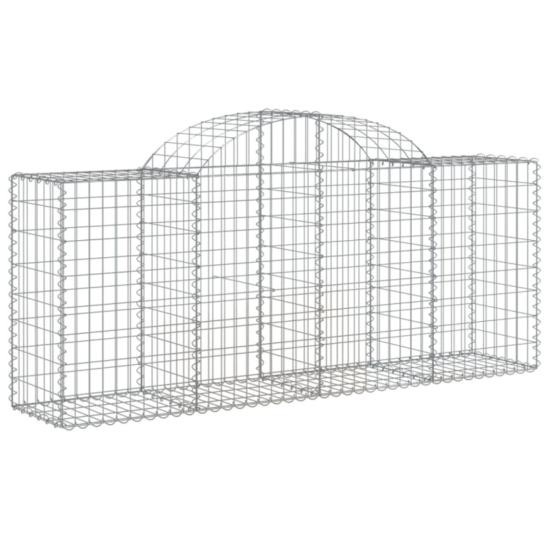 vidaXL Συρματοκιβώτιο Τοξωτό 200x50x80/100εκ. από Γαλβανισμένο Χάλυβα