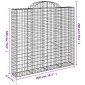 vidaXL Συρματοκιβώτιο Τοξωτό 200x50x180/200εκ. από Γαλβανισμένο Χάλυβα