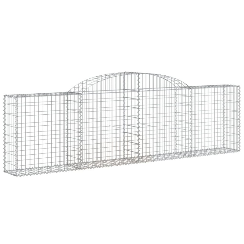 vidaXL Συρματοκιβώτιο Τοξωτό 300x30x80/100εκ. από Γαλβανισμένο Χάλυβα