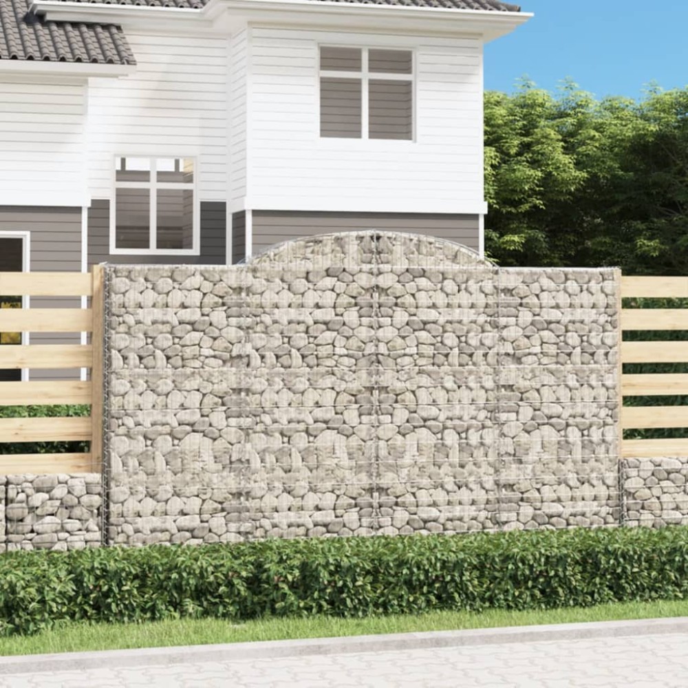 vidaXL Συρματοκιβώτιο Τοξωτό 300x30x180/200εκ. από Γαλβανισμένο Χάλυβα