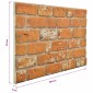vidaXL Πάνελ τοίχου 10 τμχ. 100 x 50 cm Τούβλο Αφρός EPS