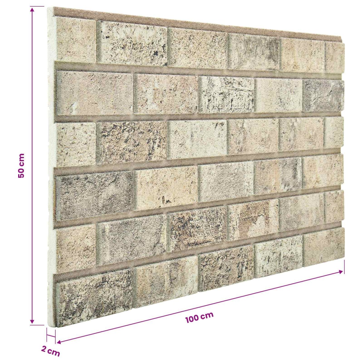 vidaXL Πάνελ τοίχου 10 τμχ. 100 x 50 cm Άμμος Αφρός EPS