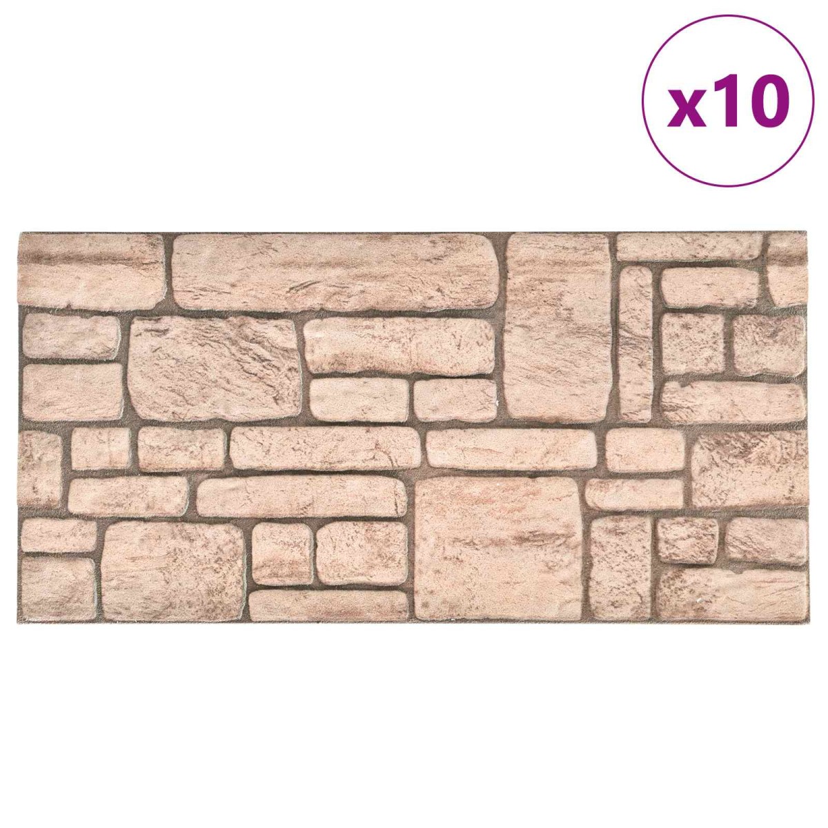 vidaXL Πάνελ τοίχου 10 τμχ. 100 x 50 cm Μπεζ Αφρός EPS