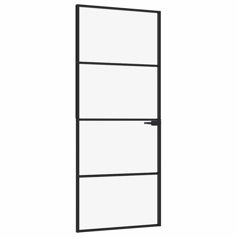 vidaXL Εσωτερική Πόρτα 83x201,5 εκ. Ψημένο Γυαλί και  Λεπτό Αλουμίνιο