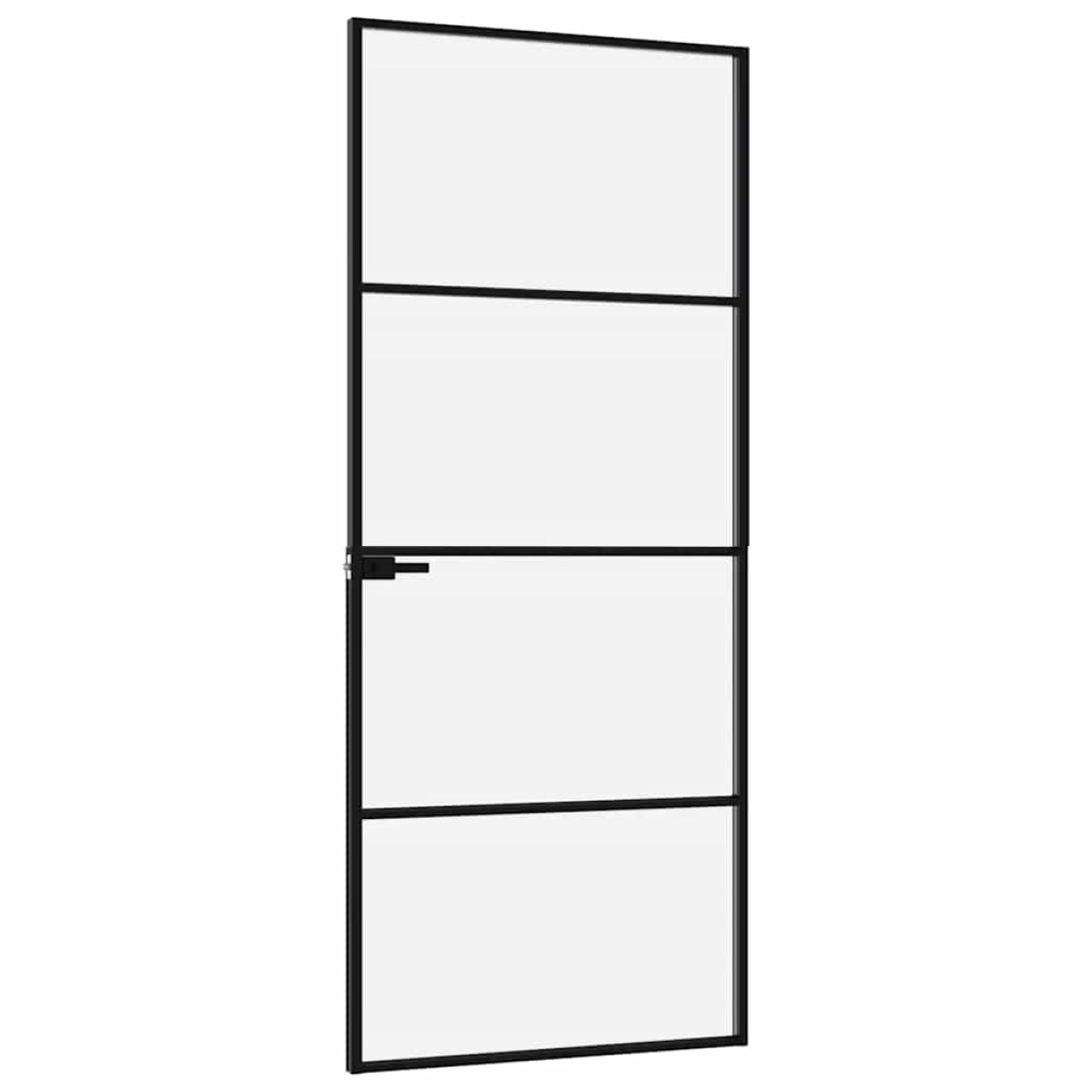 vidaXL Εσωτερική Πόρτα 83x201,5 εκ. Ψημένο Γυαλί και  Λεπτό Αλουμίνιο