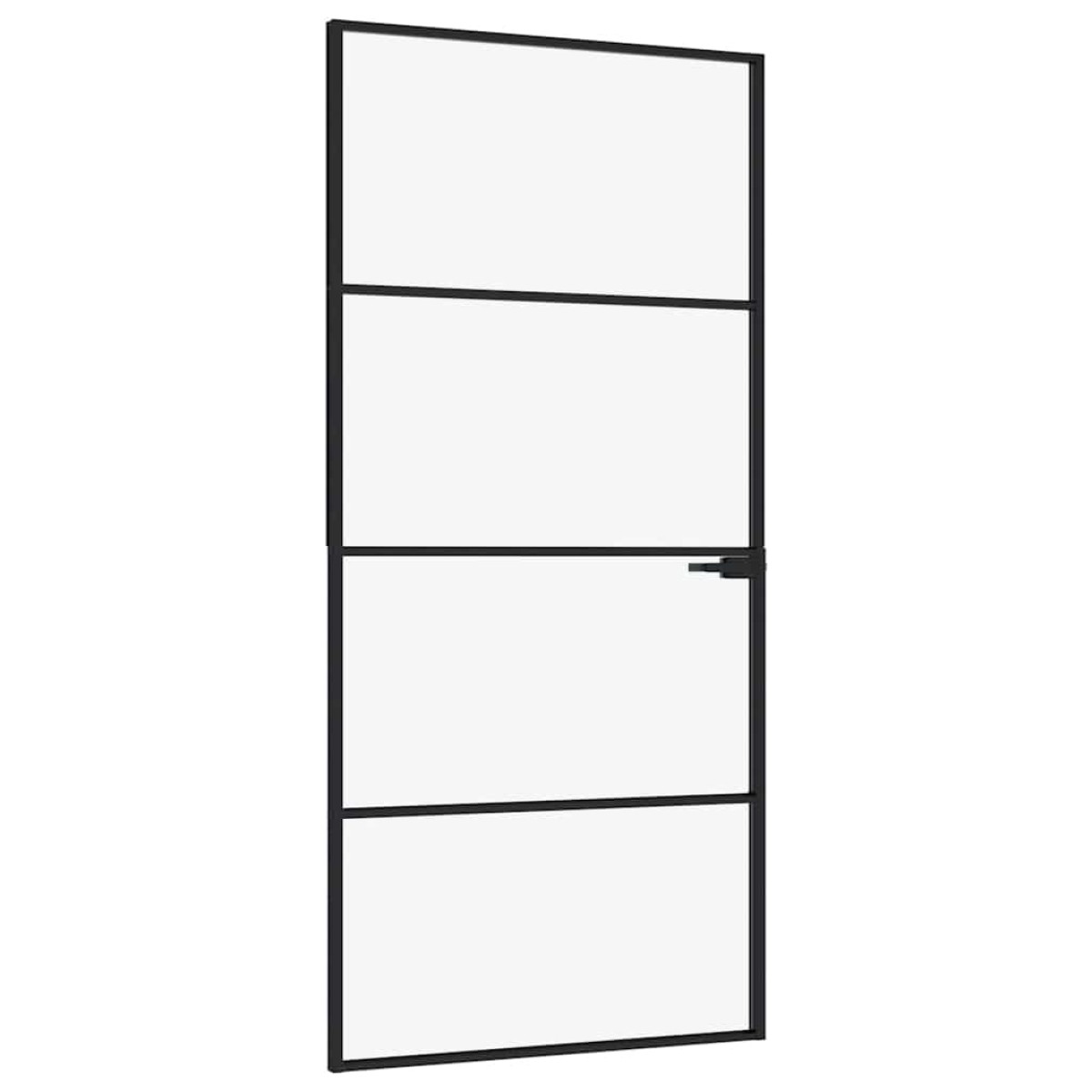 vidaXL Εσωτερική Πόρτα 93x201,5 εκ. Ψημένο Γυαλί και  Λεπτό Αλουμίνιο